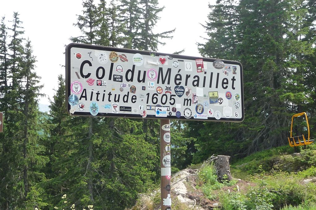 Panneau du sommet du col du Méraillet - Lac de Roselend