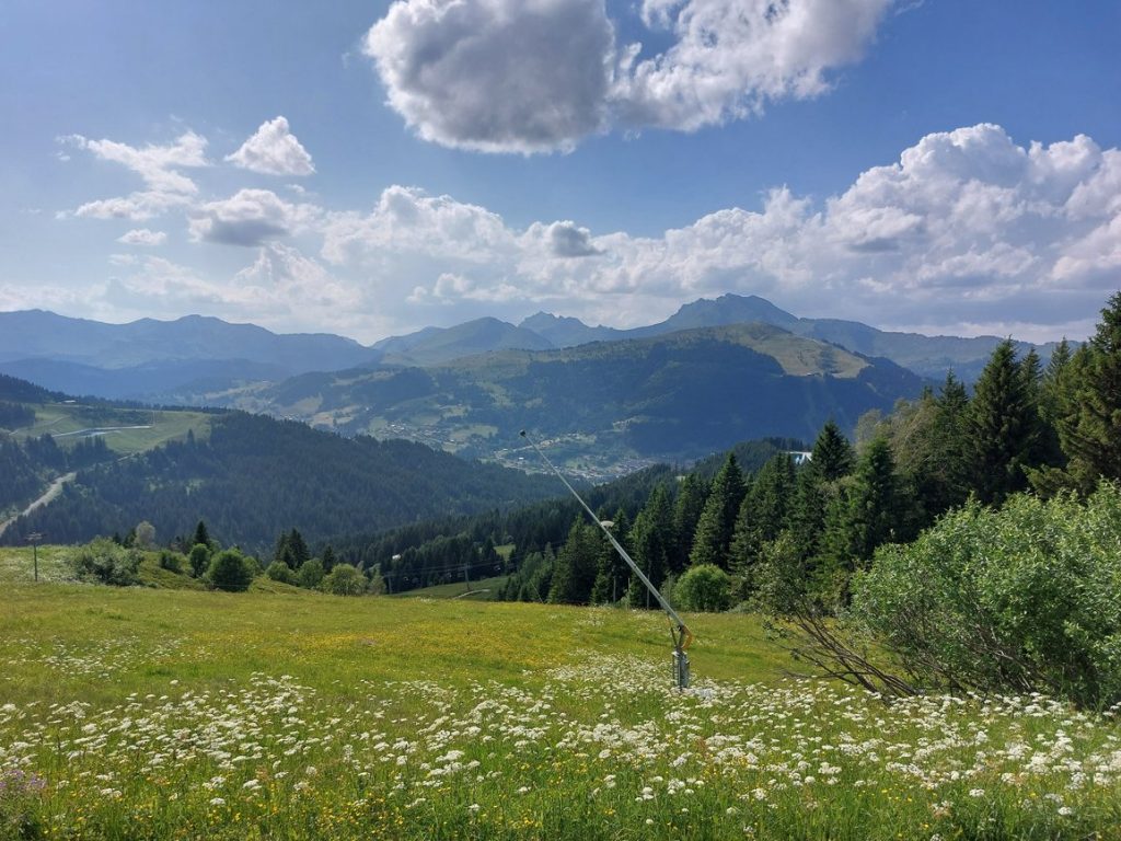 Vue du paysage proche du sommet du col de Joux Plane