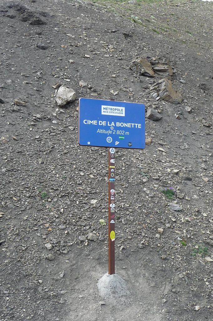 Panneau sommet cime de la bonette