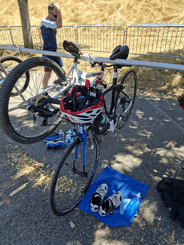 Installation parc de transition vélo triathlon